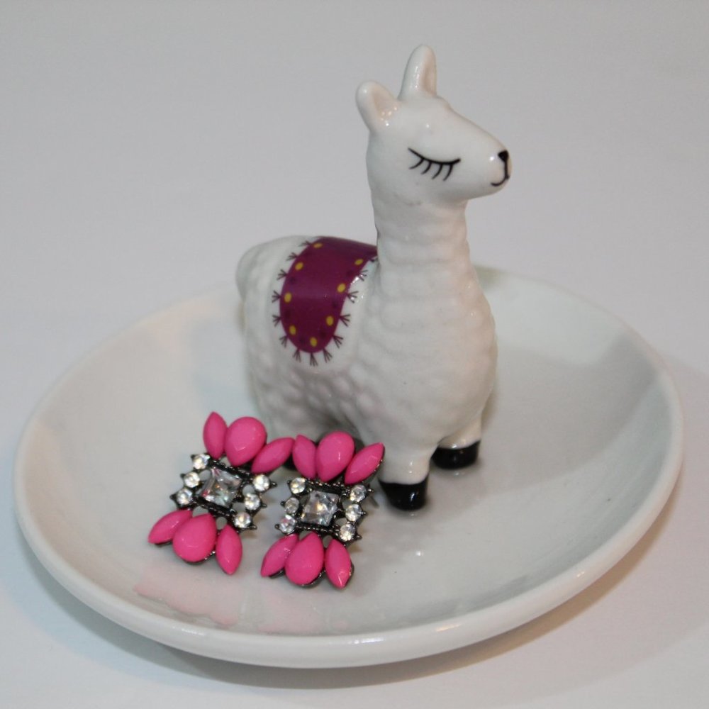 UNIQUE Pink Clear Rhinestone Cocktail Earrings NEW